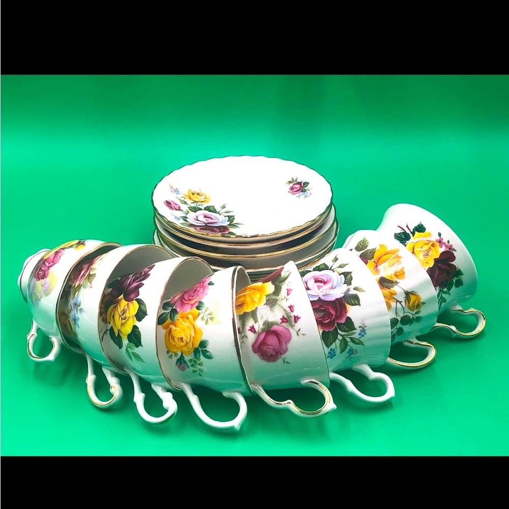 16 Pc Collection Featuring Yellow Roses Teacup Package for Bulk Purchasing.